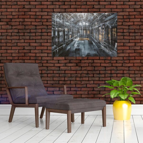 Slika interijera stare zgrade (90x60 cm)