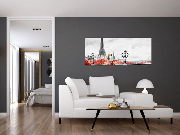 Slika - Ljubavnici u Parizu (120x50 cm)