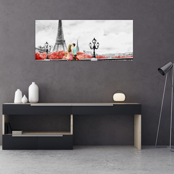 Slika - Ljubavnici u Parizu (120x50 cm)