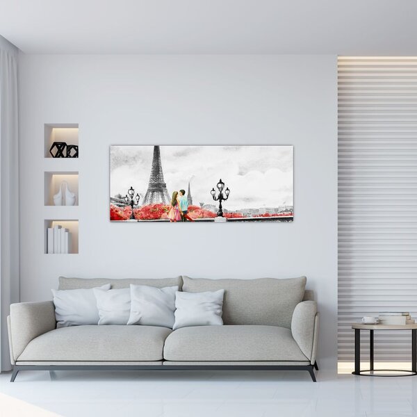 Slika - Ljubavnici u Parizu (120x50 cm)