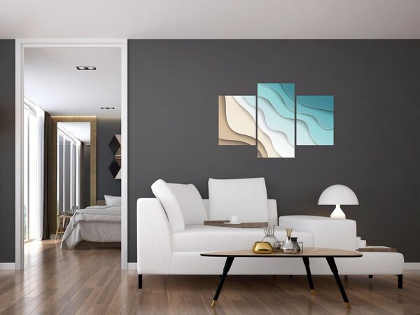 Apstraktna slika morske obale (90x60 cm)