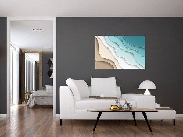 Apstraktna slika morske obale (90x60 cm)
