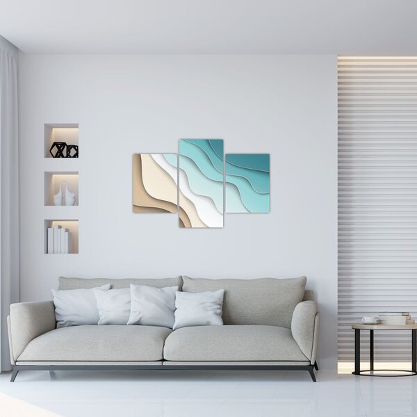 Apstraktna slika morske obale (90x60 cm)