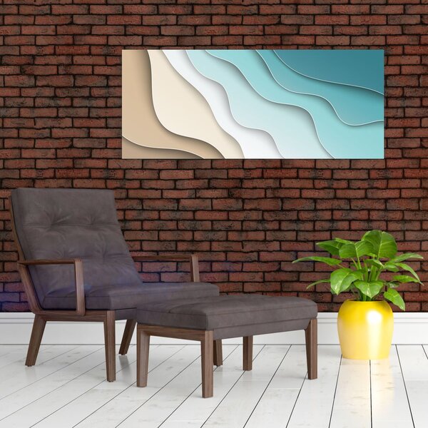 Apstraktna slika morske obale (120x50 cm)