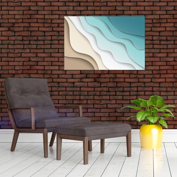 Apstraktna slika morske obale (90x60 cm)