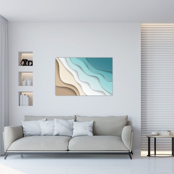 Apstraktna slika morske obale (90x60 cm)