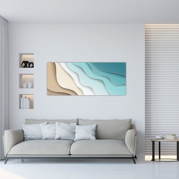Apstraktna slika morske obale (120x50 cm)