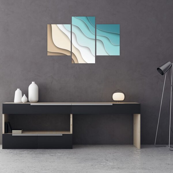 Apstraktna slika morske obale (90x60 cm)