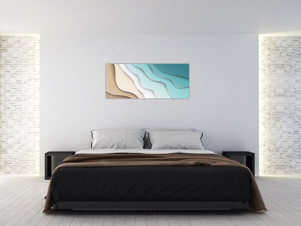 Apstraktna slika morske obale (120x50 cm)