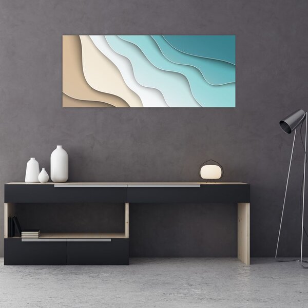 Apstraktna slika morske obale (120x50 cm)
