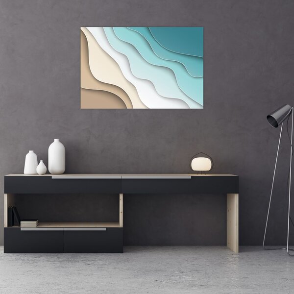 Apstraktna slika morske obale (90x60 cm)