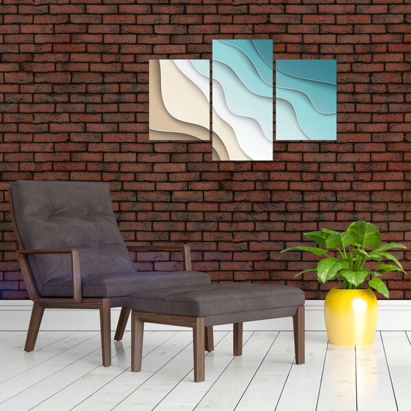 Apstraktna slika morske obale (90x60 cm)