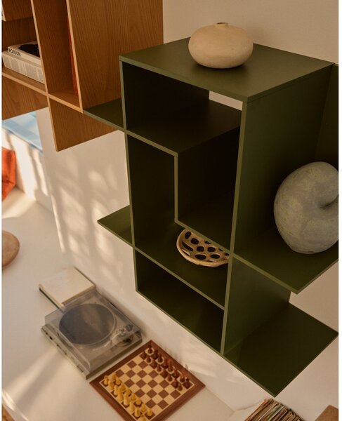 Zeleni modularni sustav polica 80x80x25 cm Ina – Kave Home