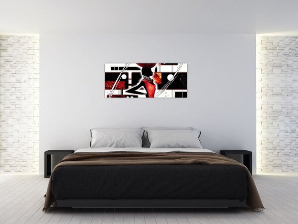 Slika dame na antičkoj slici (120x50 cm)