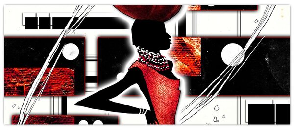Slika dame na antičkoj slici (120x50 cm)