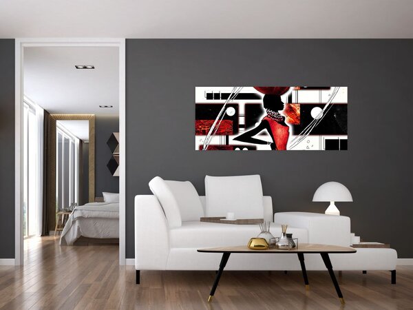 Slika dame na antičkoj slici (120x50 cm)