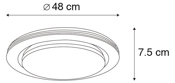Pametna stropna svjetiljka bijela 48 cm, uključujući LED i prigušivač RGB - Jochem