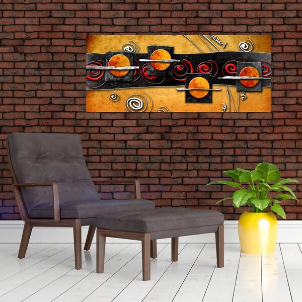 Slika apstrakcije - Planeti (120x50 cm)
