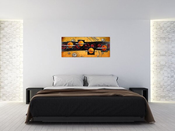 Slika apstrakcije - Planeti (120x50 cm)