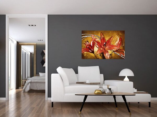 Slika cvjetova ljiljana (90x60 cm)