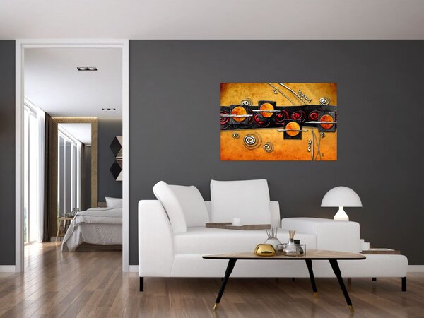 Slika apstrakcije - Planeti (90x60 cm)