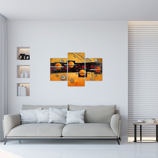 Slika apstrakcije - Planeti (90x60 cm)