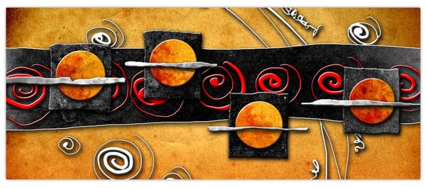 Slika apstrakcije - Planeti (120x50 cm)