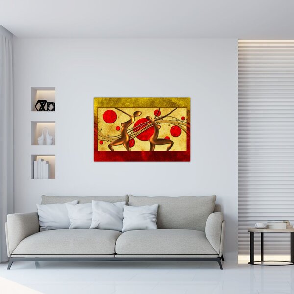 Apstraktna slika s dvije žene (90x60 cm)