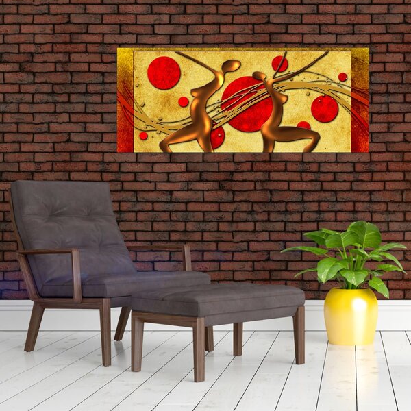 Apstraktna slika s dvije žene (120x50 cm)