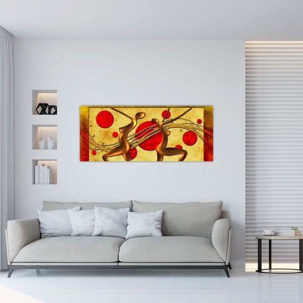 Apstraktna slika s dvije žene (120x50 cm)