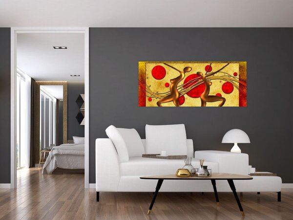 Apstraktna slika s dvije žene (120x50 cm)
