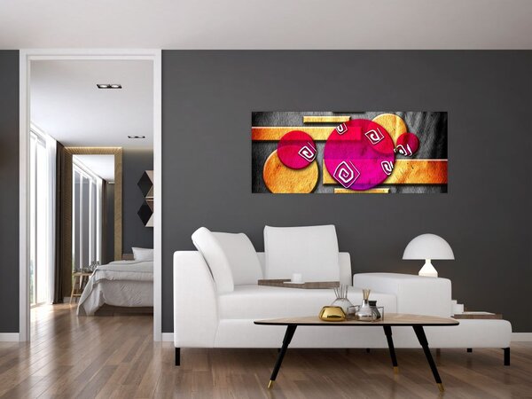 Apstraktna slika s povijesnim simbolima (120x50 cm)