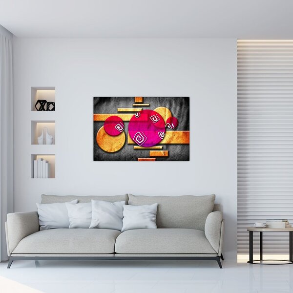 Apstraktna slika s povijesnim simbolima (90x60 cm)