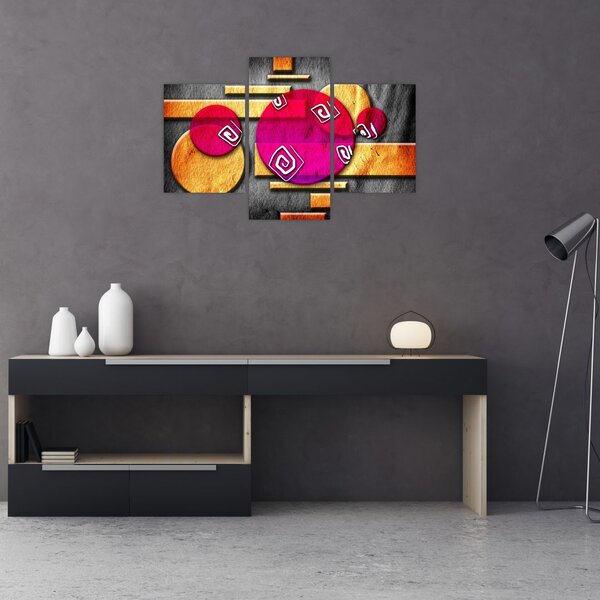 Apstraktna slika s povijesnim simbolima (90x60 cm)