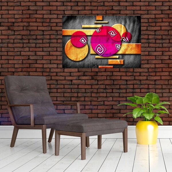 Apstraktna slika s povijesnim simbolima (90x60 cm)