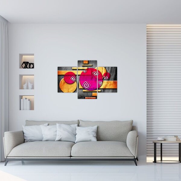 Apstraktna slika s povijesnim simbolima (90x60 cm)