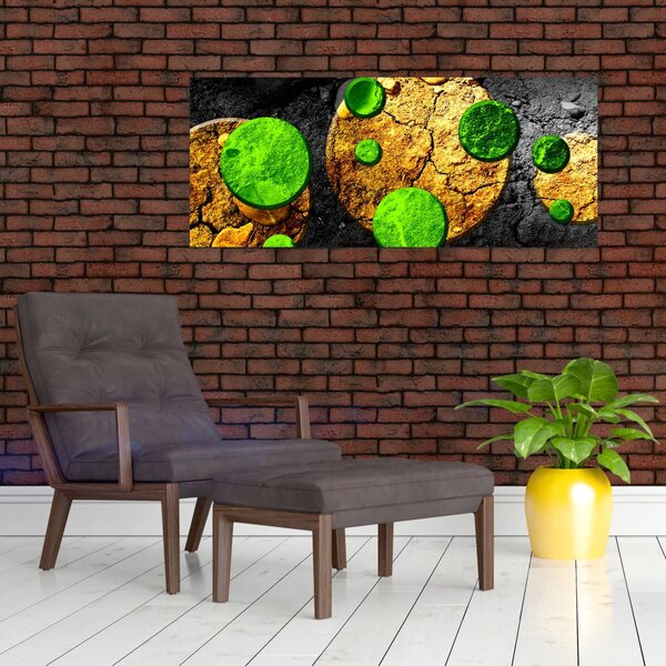 Slika apstrakcije - Kugle (120x50 cm)