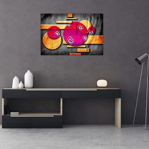 Apstraktna slika s povijesnim simbolima (90x60 cm)