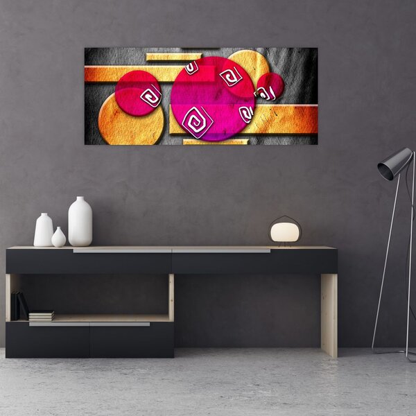 Apstraktna slika s povijesnim simbolima (120x50 cm)