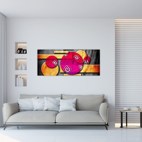 Apstraktna slika s povijesnim simbolima (120x50 cm)