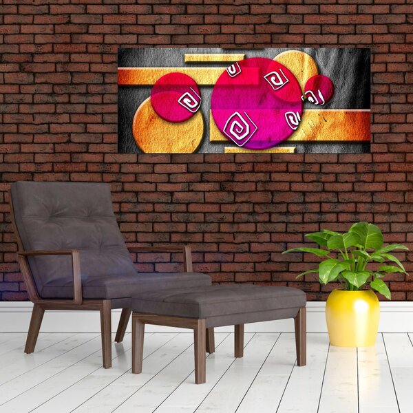Apstraktna slika s povijesnim simbolima (120x50 cm)