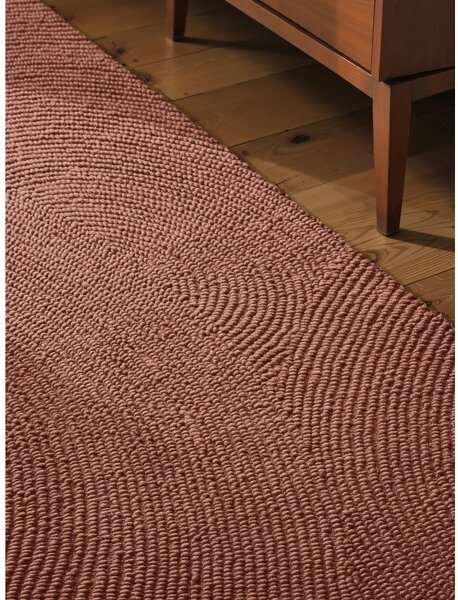 Ručno rađena vunena staza boja terakote 80x200 cm Calmio – Hanse Home