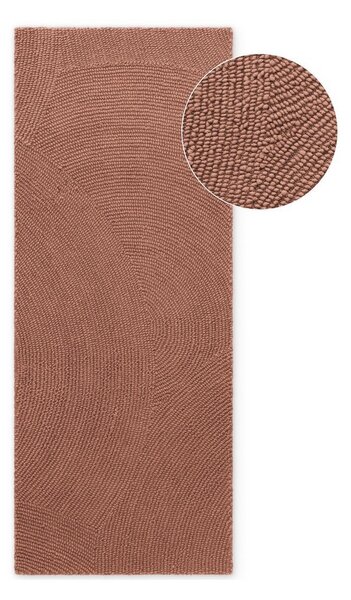 Ručno rađena vunena staza boja terakote 80x200 cm Calmio – Hanse Home