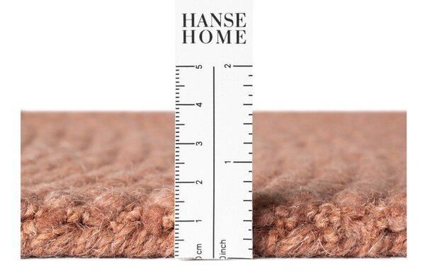 Ručno rađen vunen okrugao tepih boje terakote ø 120 cm Calmio – Hanse Home