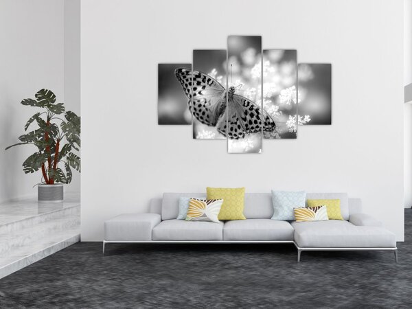 Slika - Detalj leptira koji oprašuje cvijet (150x105 cm)