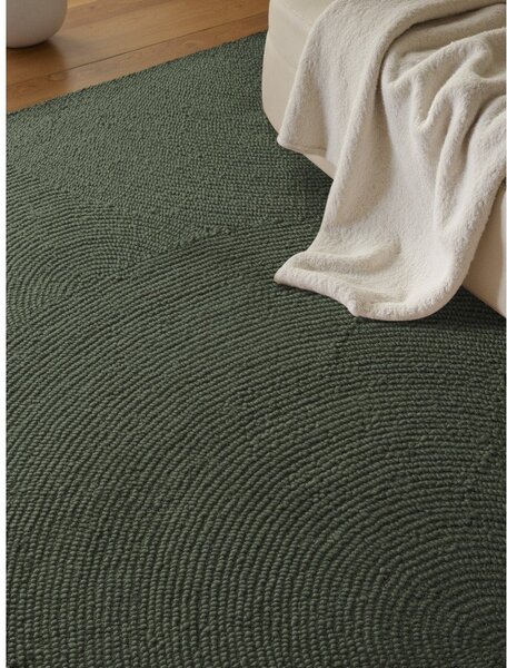 Tamno zeleni ručno rađen vunen tepih 160x230 cm Calmio – Hanse Home