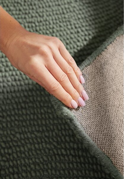 Tamno zeleni ručno rađen vunen tepih 160x230 cm Calmio – Hanse Home