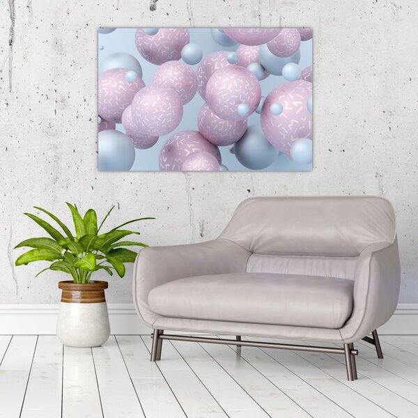 Apstraktna slika - Pastelne kugle (90x60 cm)
