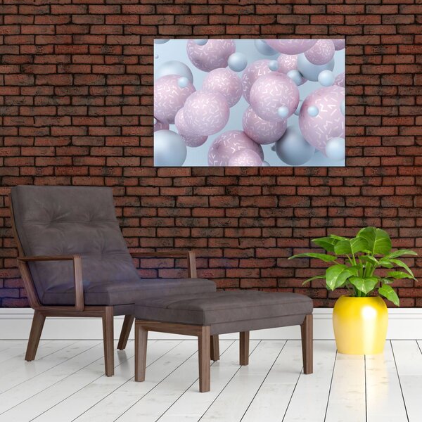 Apstraktna slika - Pastelne kugle (90x60 cm)