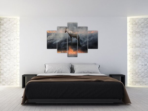 Slika divokoze u plamenu (150x105 cm)